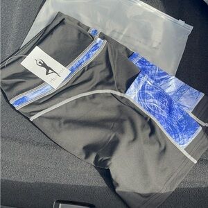 Black and Blue Athletic Shorts